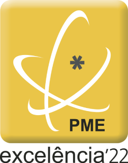 Gelbes Icon des PME mit Orbit-Symbol und Buchstabe &ldquo;PME&rdquo;